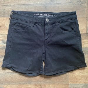 AEO Black Twill MIDI Shorts